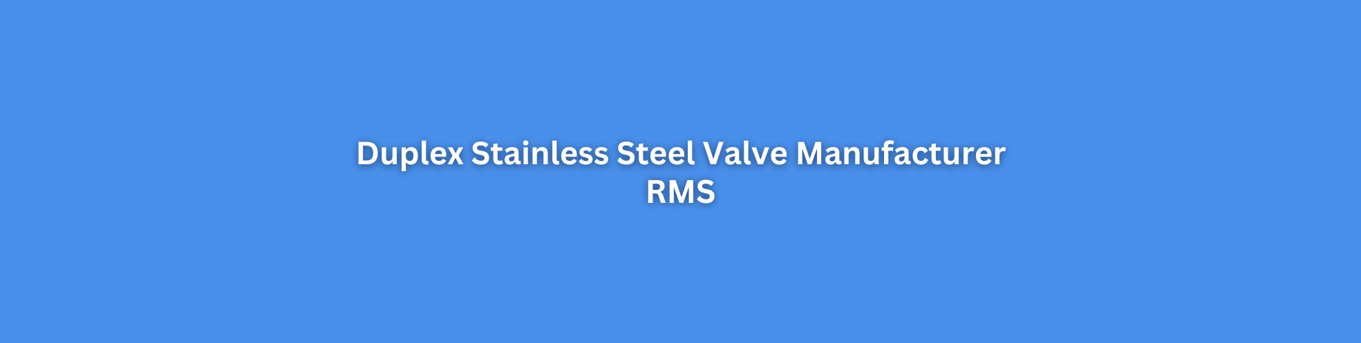 Duplex Stainless Steel Valve Manufacturer