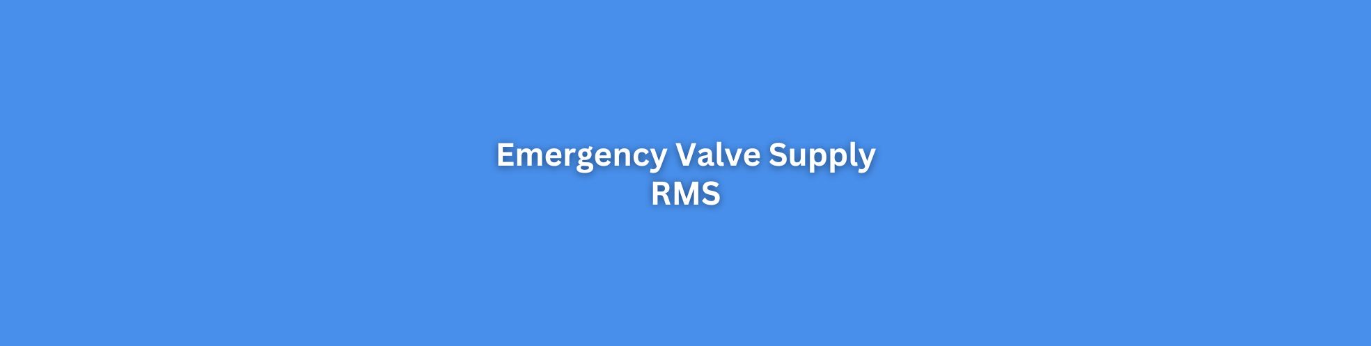 Emergency valve supply Singapore