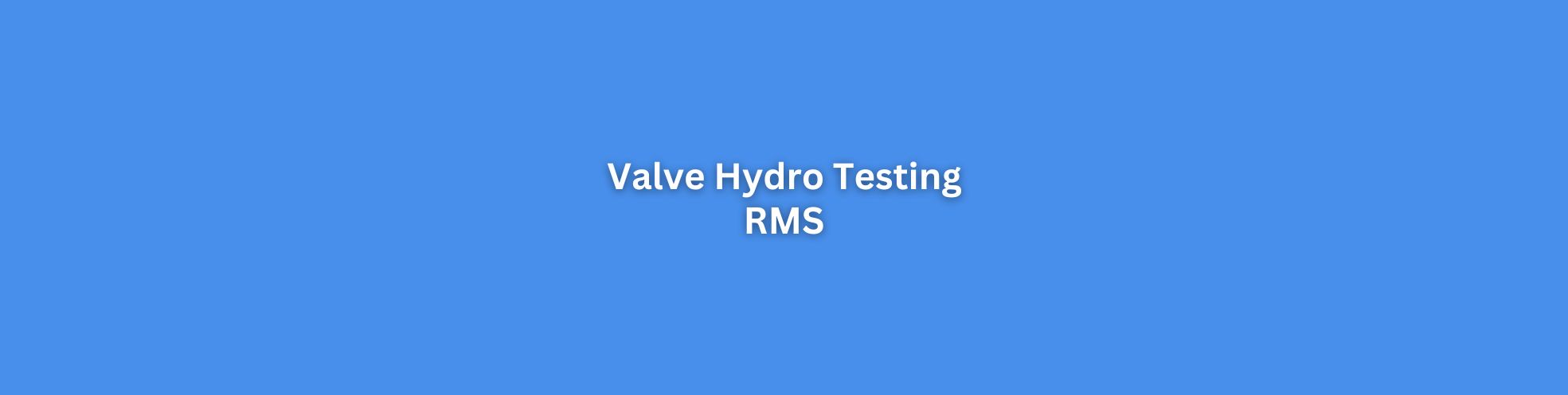 Valve Hydro Testing Singapore